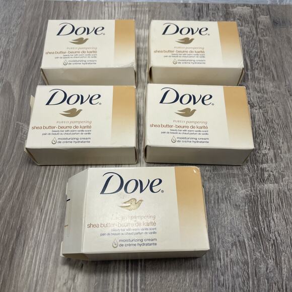 VTG Dove Shea Butter Bar Soap Purely Pampering Original 5 Pack bars - Picture 2 of 10
